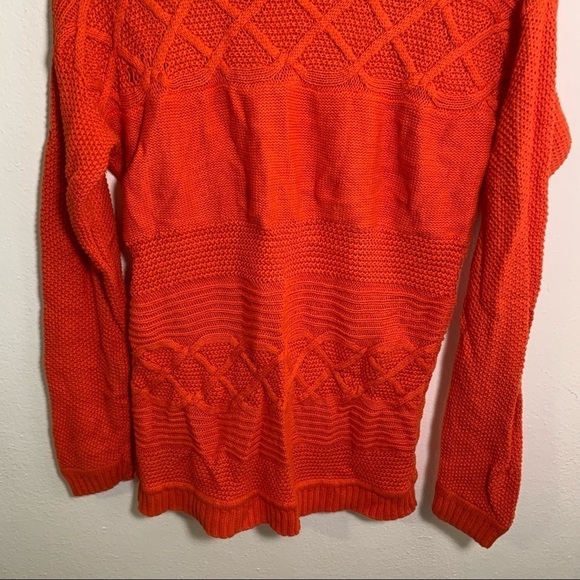 Talbots Boatneck Sweater Orange Anchor Knit - Picture 14 of 16